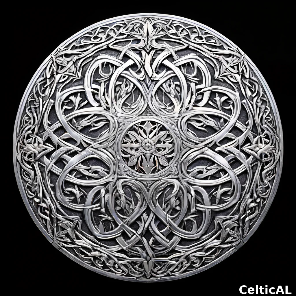 Nodo celtico in argento su sfondo bianco