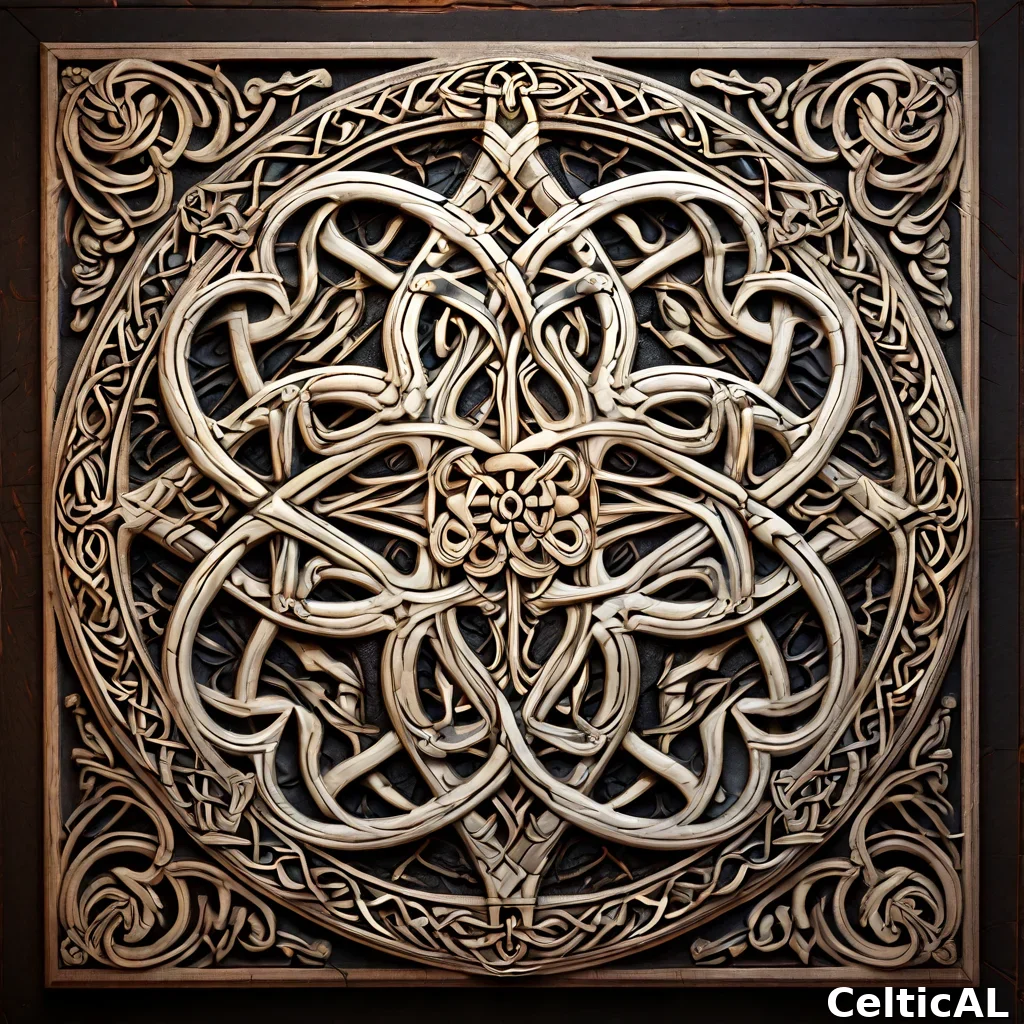 Nodo celtico in osso su sfondo legno