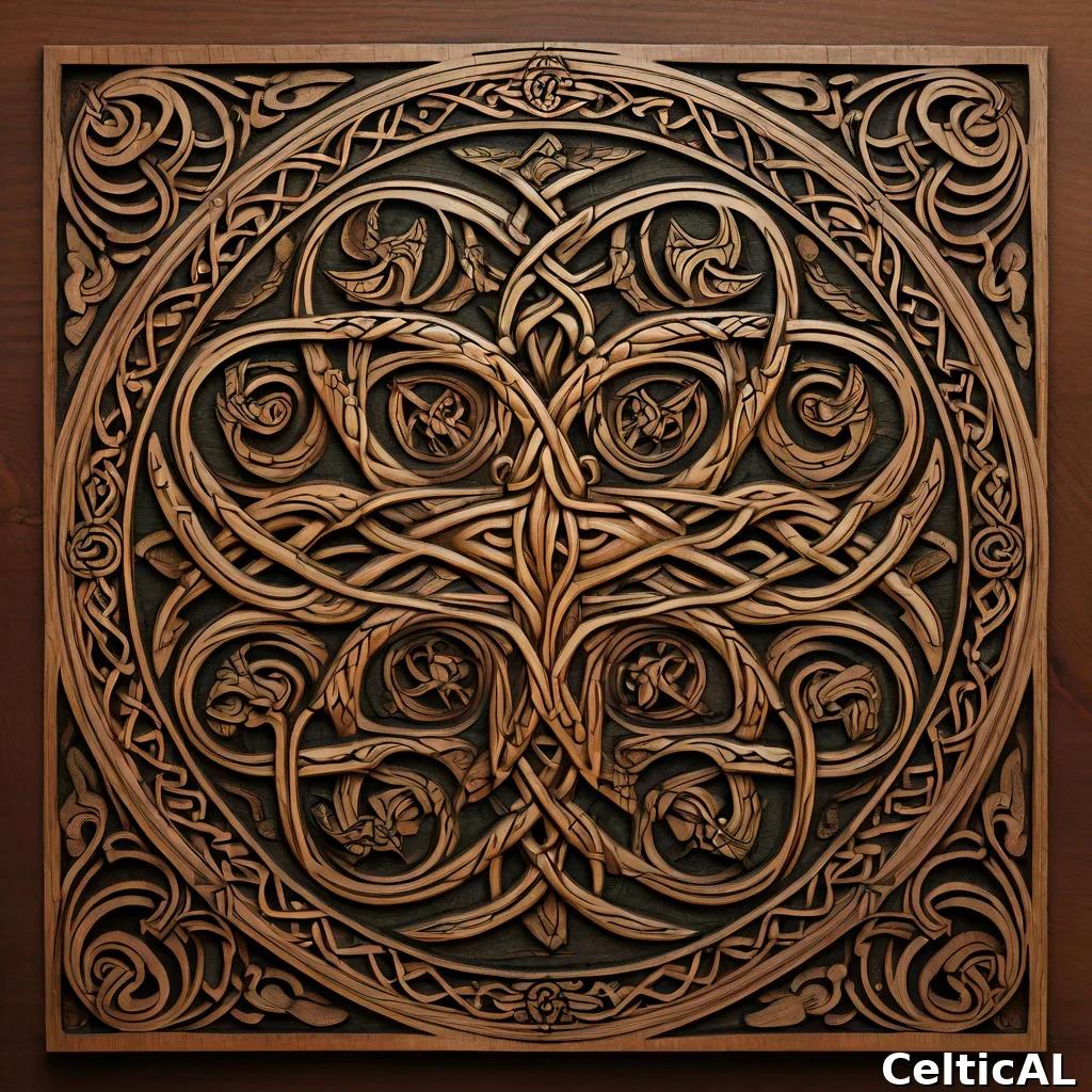 Nodo celtico in sorbo su sfondo legno