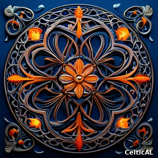 Nodo celtico: rosetta-mandala in stile revival moderno